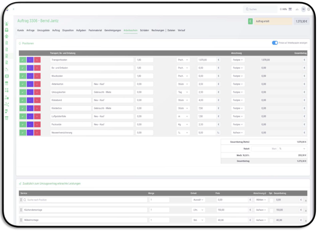 Digitale Arbeitspapiere App View