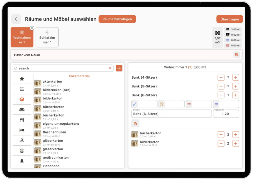 Digitale Besichtigung App Tablet