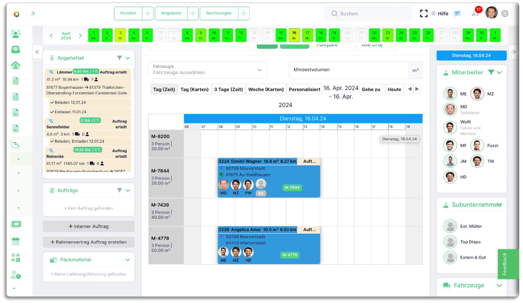 Disposition Plantafel Dashboard